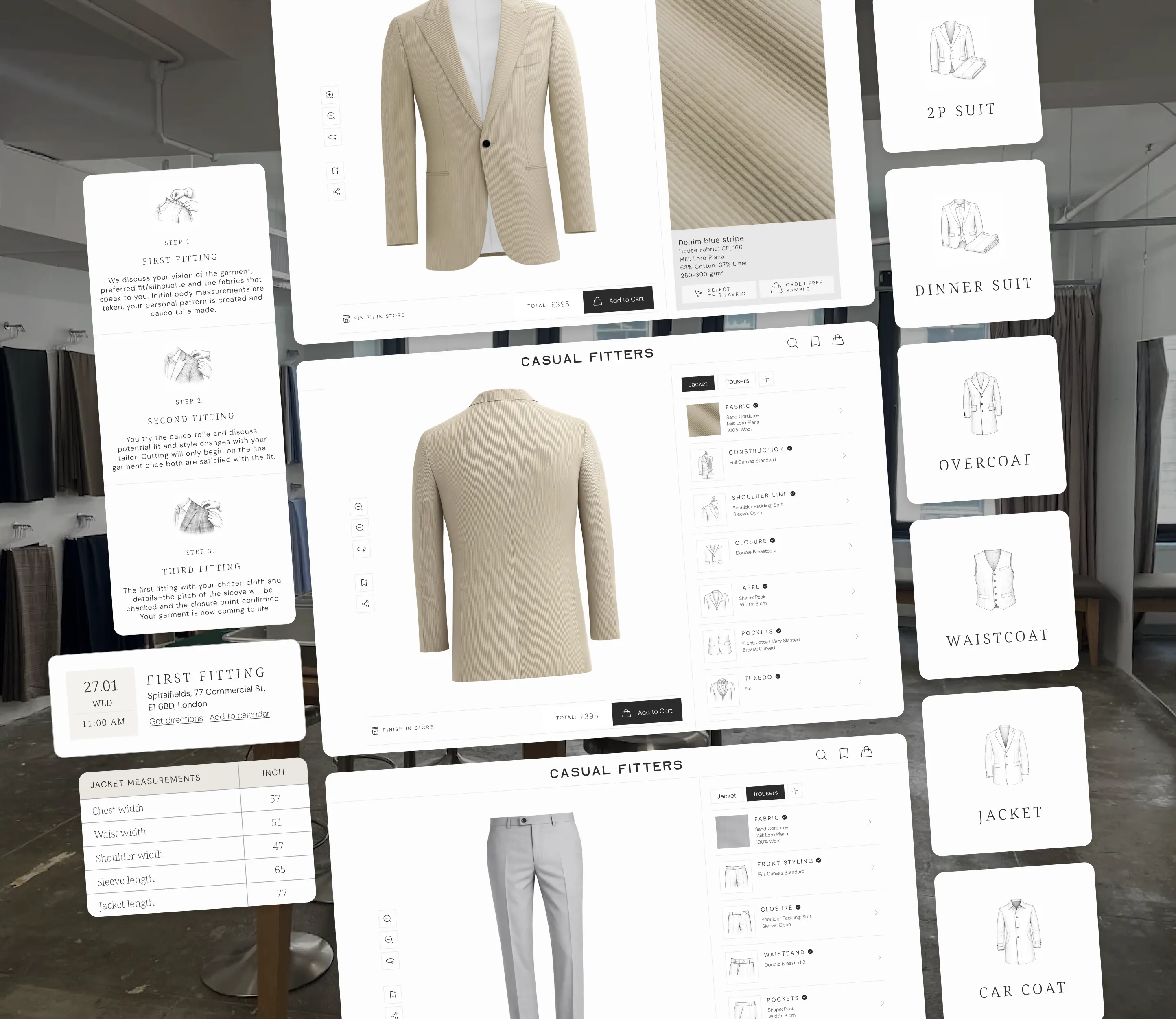 How a made-to-measure brand built a premium e‑commerce experience from the ground up – final design screens