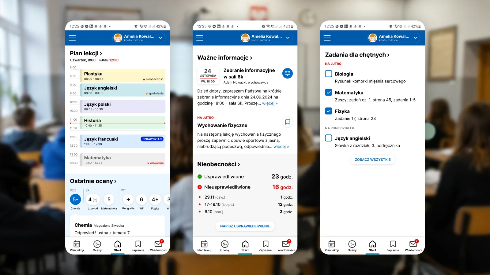 Librus grades screen redesign